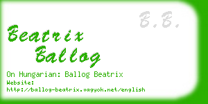 beatrix ballog business card